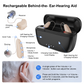 OTC Bluetooth Hearing Aids for Seniors, Rechargeable Behind-the-ear with App Control & Fitting, 16-Channel Noise Reduction, 96H Charging Case